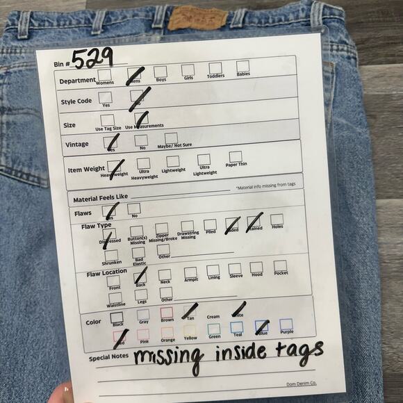 Vintage Levis 505 Red Tab Blue Mens 36x30 Straight Denim Jeans 90s USA MADE - Picture 8 of 12